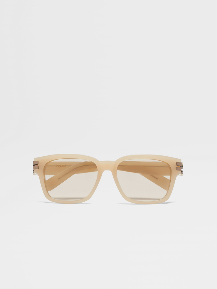 Occhiali da sole in acetato beige