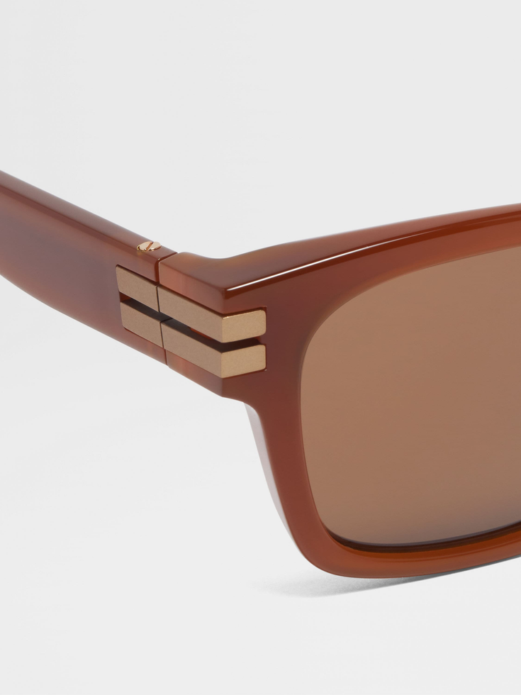 Occhiali da sole in acetato con fogliame