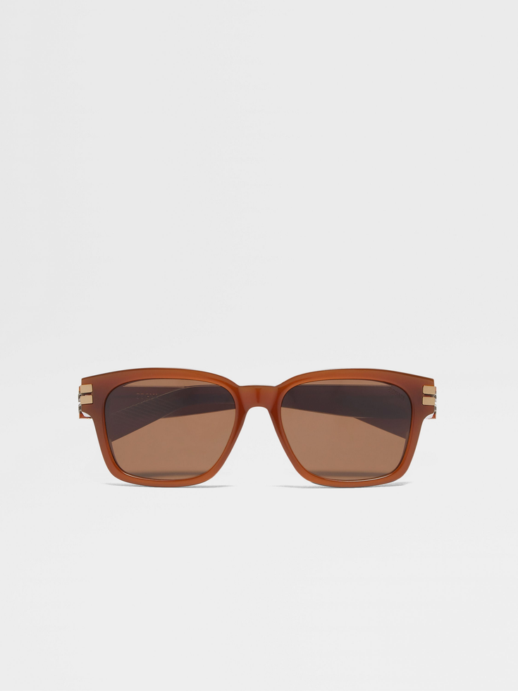 Occhiali da sole in acetato con fogliame