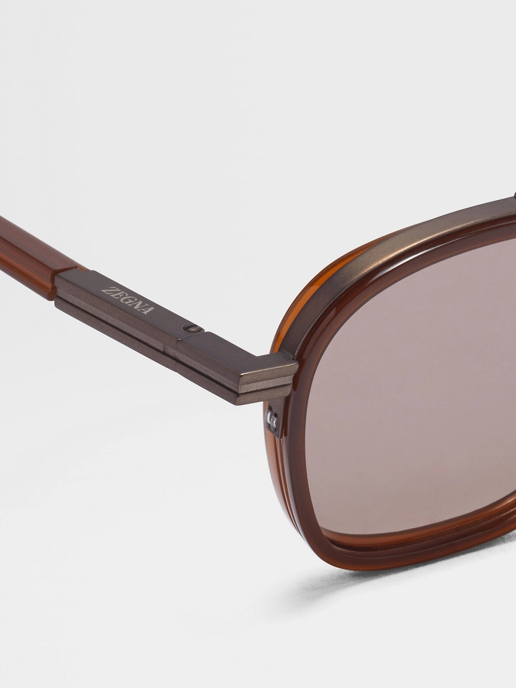 Occhiali da sole in acetato e metallo Dark Foliage Orizzonte I