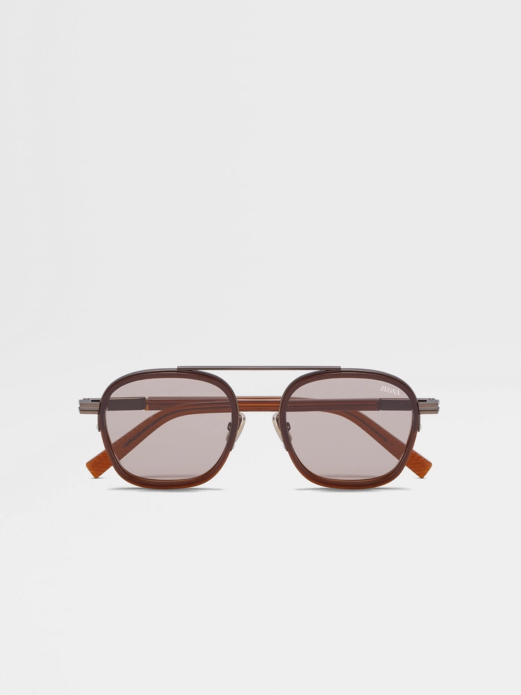 Occhiali da sole in acetato e metallo Dark Foliage Orizzonte I