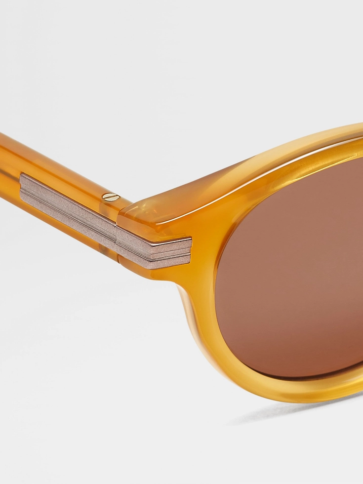 Occhiali da sole in acetato giallo scuro