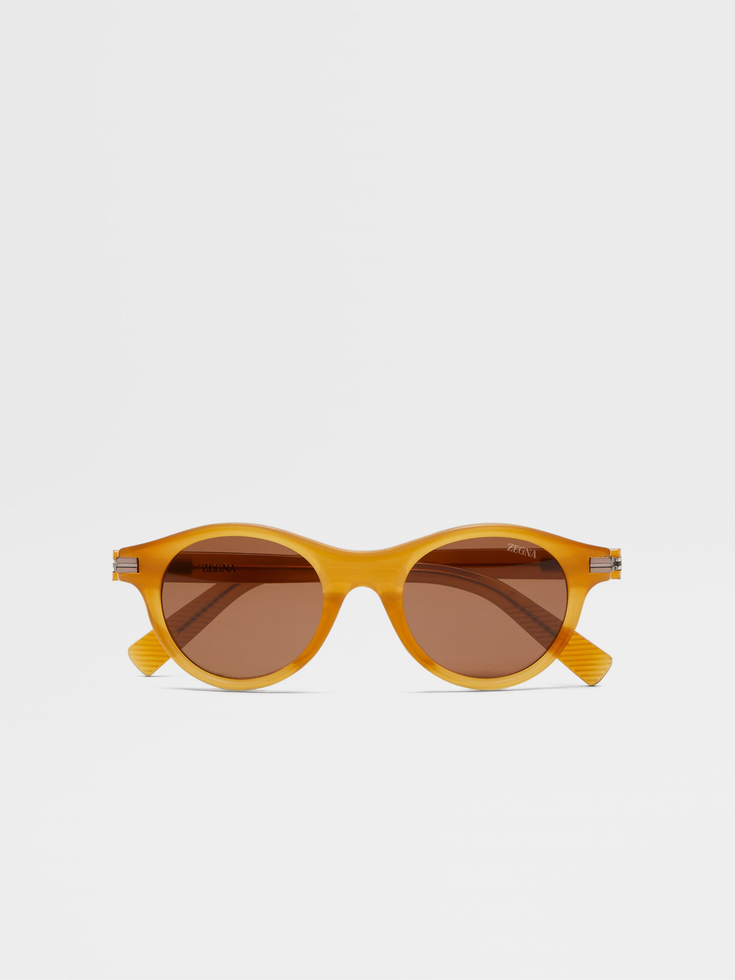 Occhiali da sole in acetato giallo scuro