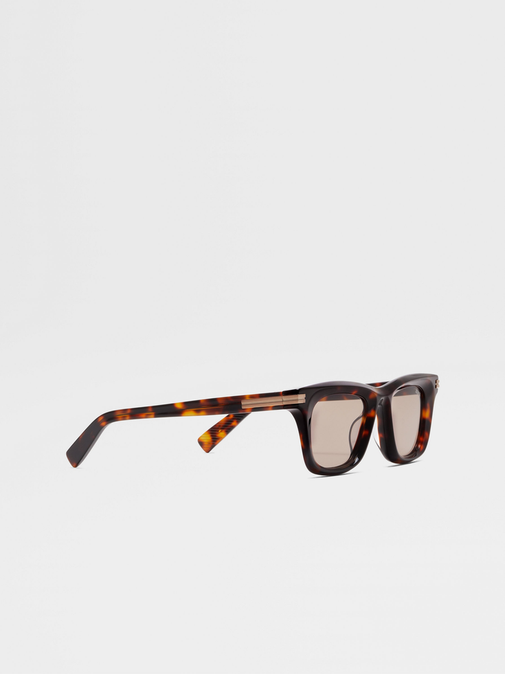 Occhiali da sole in acetato marrone Havana Occhiali da sole in acetato marrone Havana