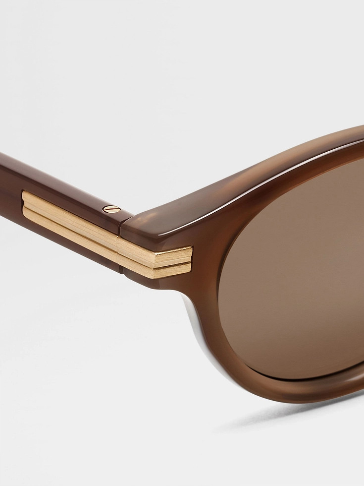 Occhiali da sole in acetato marrone scuro