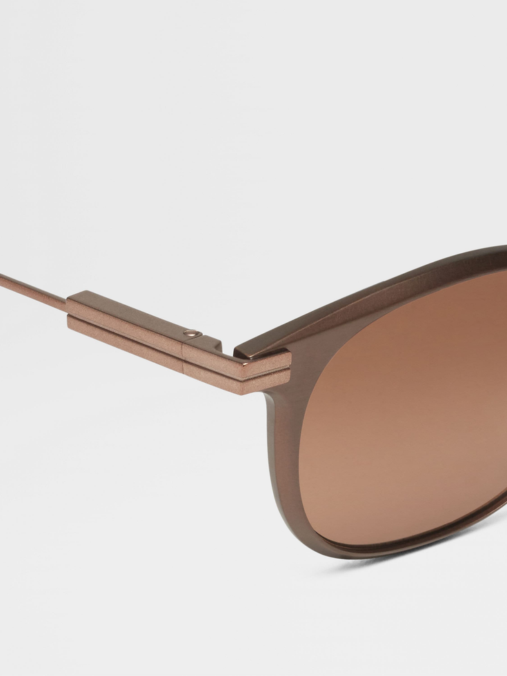 Occhiali da sole in alluminio bronzo scuro