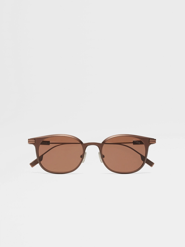 Occhiali da sole in alluminio bronzo scuro
