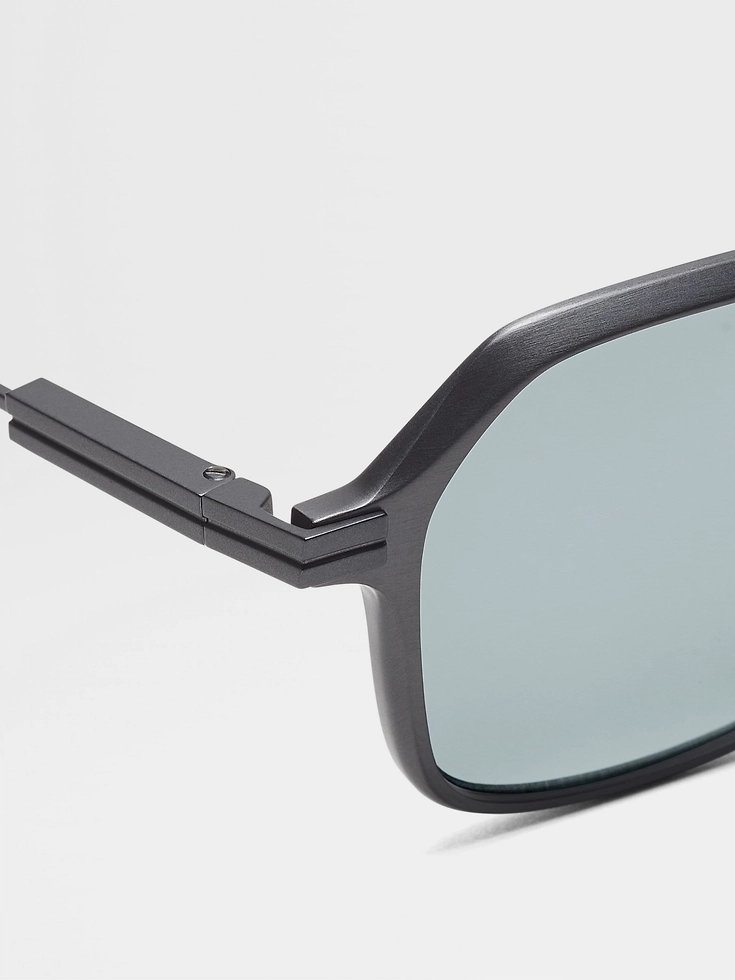 Occhiali da sole in alluminio e metallo blu navy