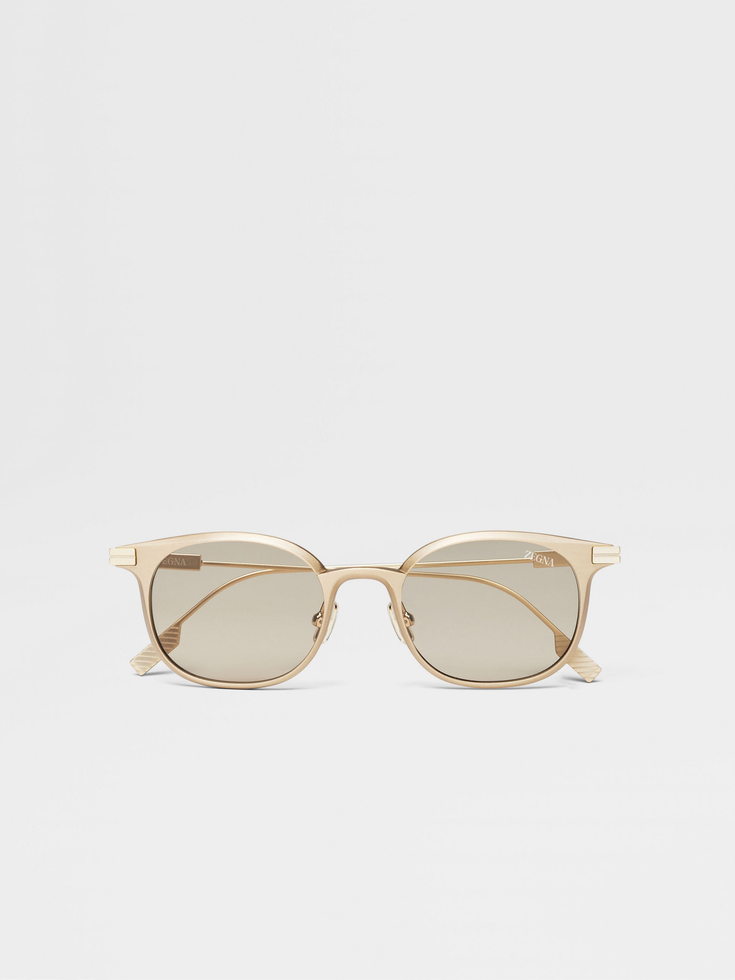 Occhiali da sole in alluminio oro chiaro