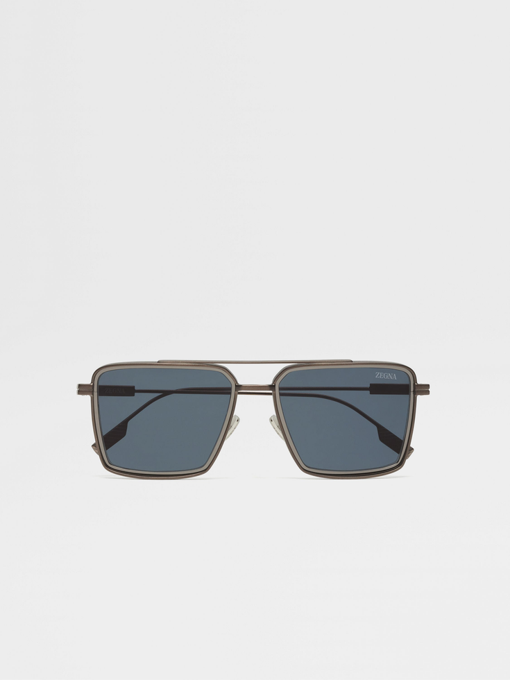 Occhiali da sole in metallo anilina bronzo scuro