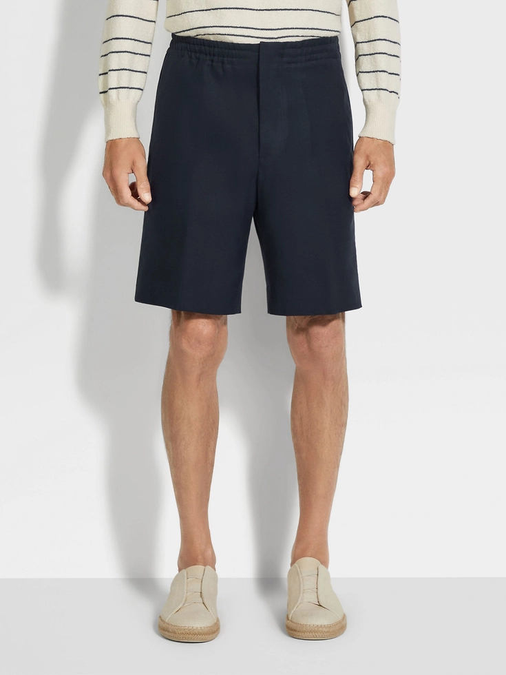 Pantaloncini Oasi Lino blu navy Pantaloncini Oasi Lino blu navy