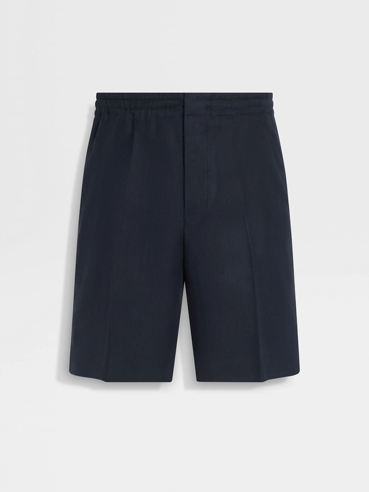 Pantaloncini Oasi Lino blu navy Pantaloncini Oasi Lino blu navy