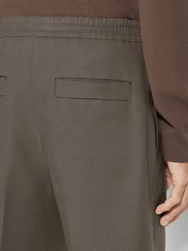 Pantaloncini Oasi Lino color talpa scuro