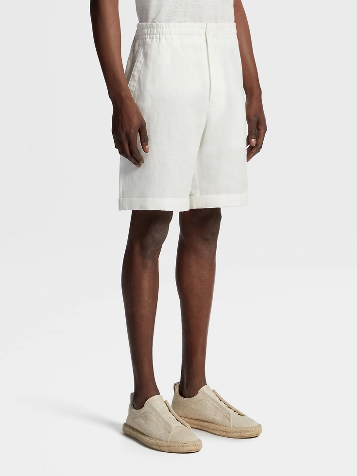 Pantaloncini di lino bianco