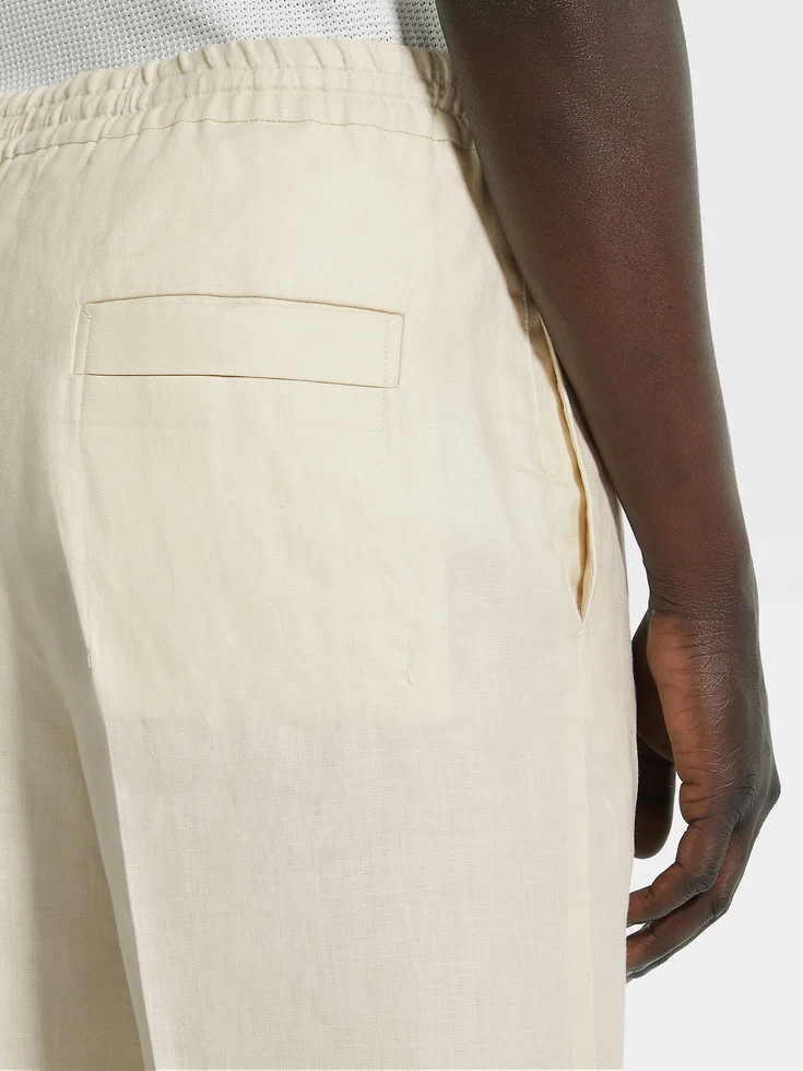 Pantaloncini in lino Oasi bianchi
