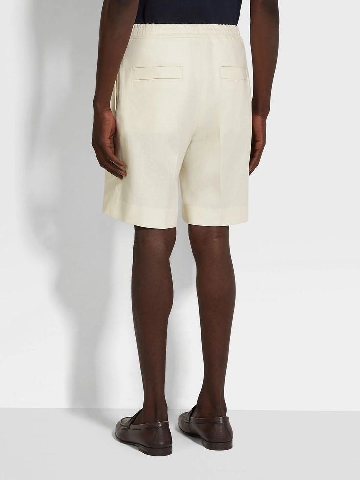 Pantaloncini in lino Oasi bianchi Pantaloncini in lino Oasi bianchi