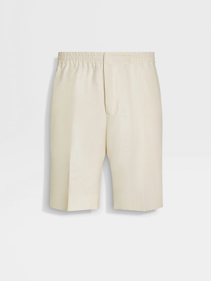 Pantaloncini in lino Oasi bianchi