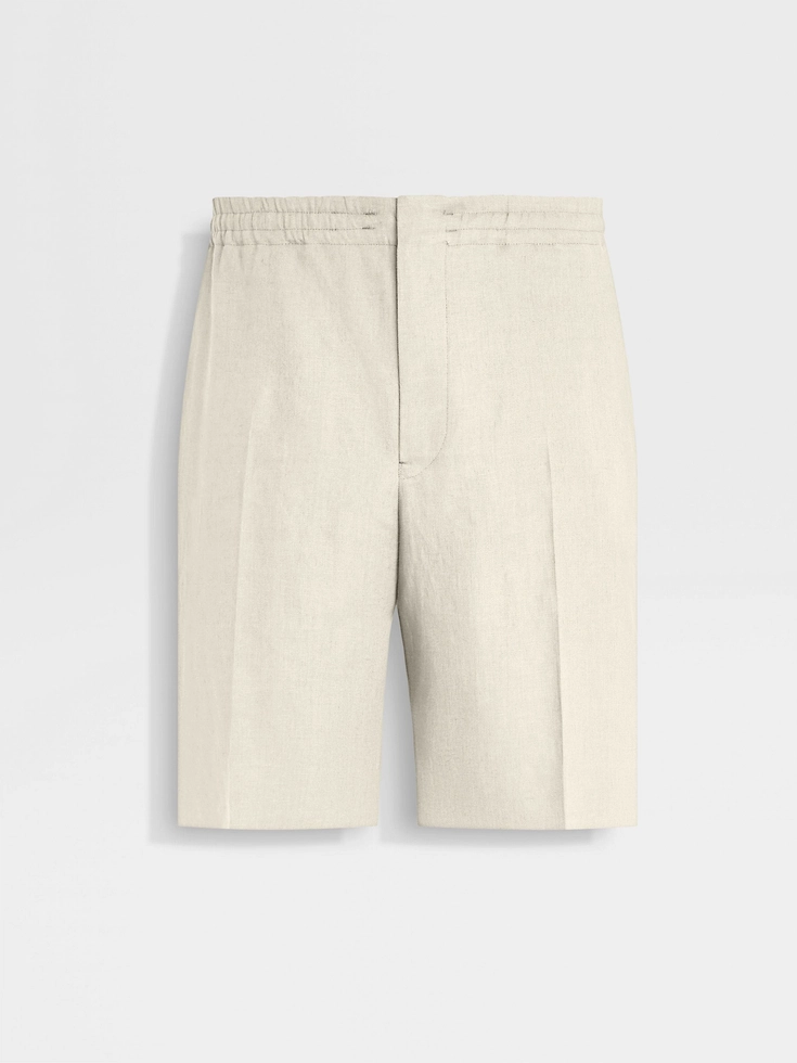 Pantaloncini in lino Oasi bianchi Pantaloncini in lino Oasi bianchi