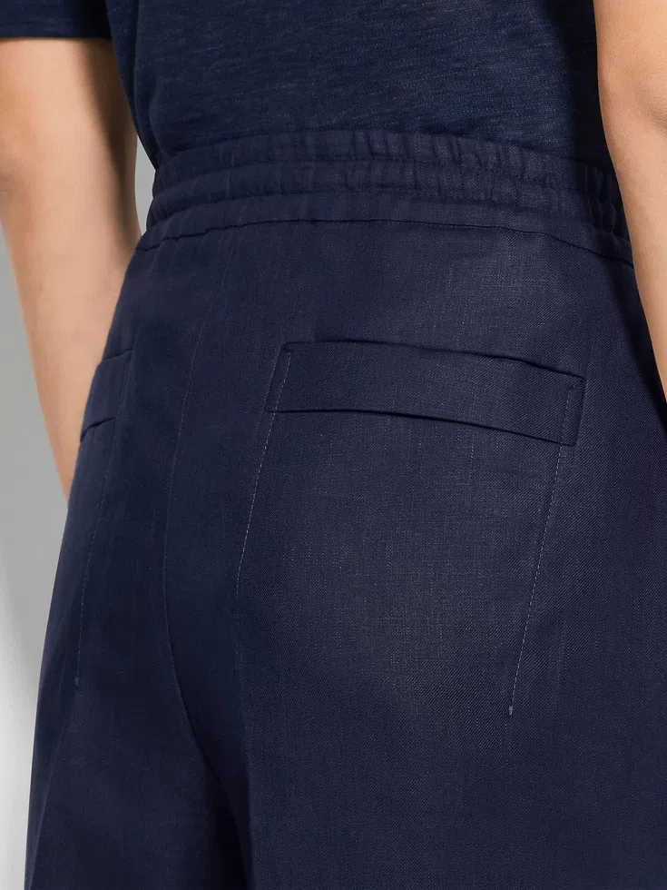 Pantaloncini in lino Oasi blu inchiostro