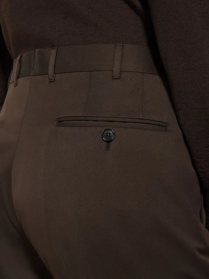 Pantaloni Centoventimila in cotone e lana marrone scuro