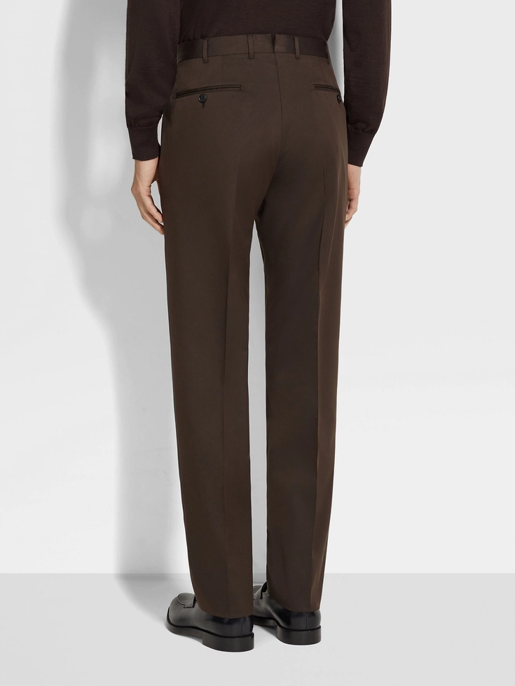 Pantaloni Centoventimila in cotone e lana marrone scuro Pantaloni Centoventimila in cotone e lana marrone scuro