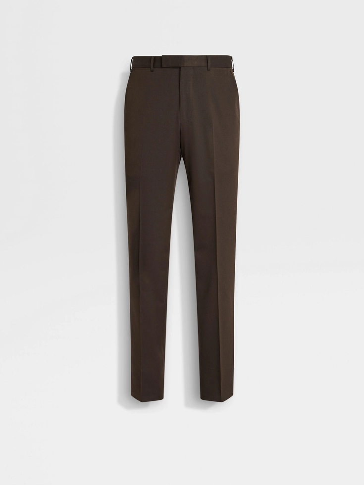 Pantaloni Centoventimila in cotone e lana marrone scuro