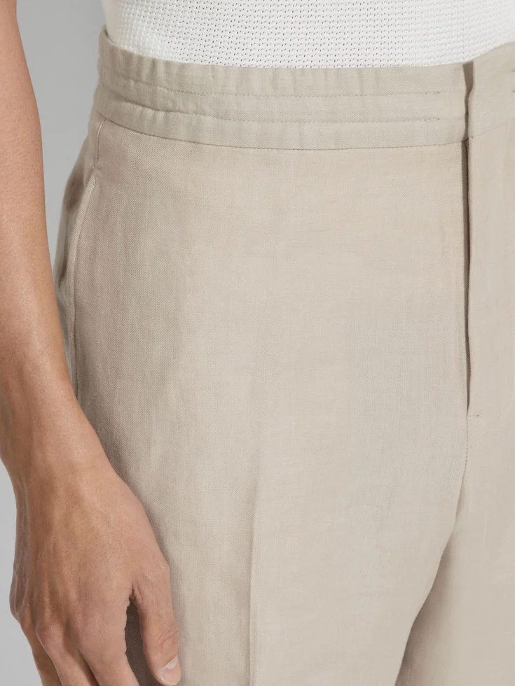 Pantaloni Oasi Lino Beige Chiaro