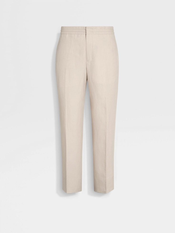 Pantaloni Oasi Lino Beige Chiaro