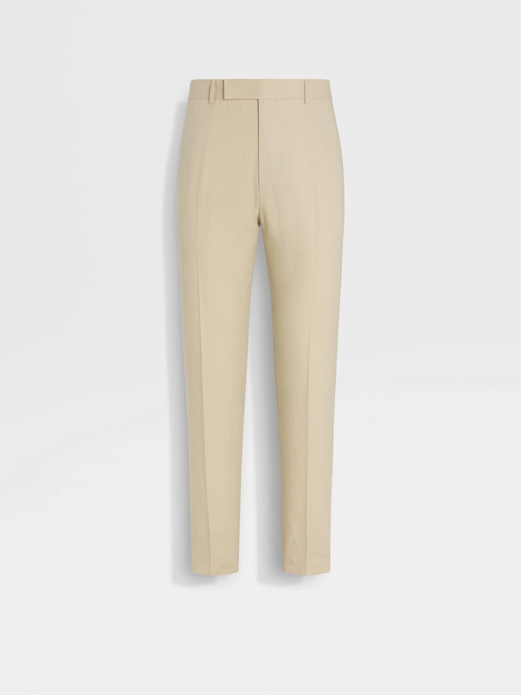 Pantaloni Oasi Lino Beige Chiaro