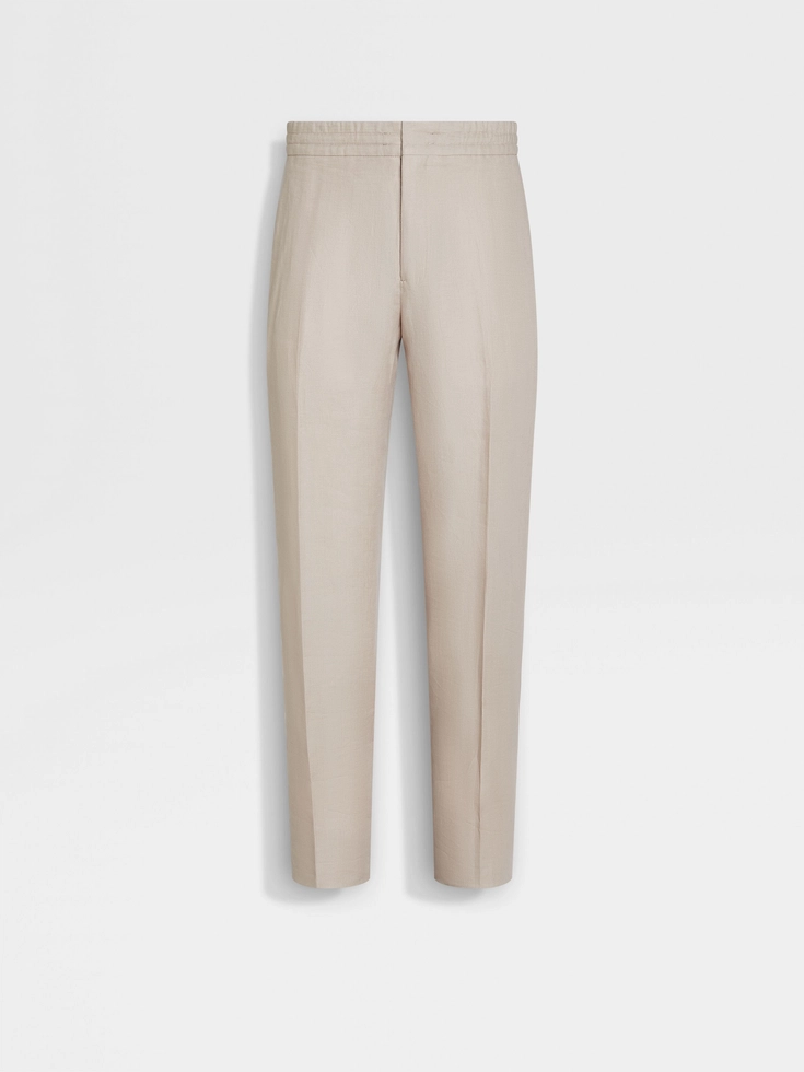 Pantaloni Oasi Lino Beige Chiaro
