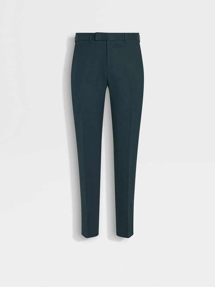 Pantaloni Oasi Lino Blue Flower blu petrolio