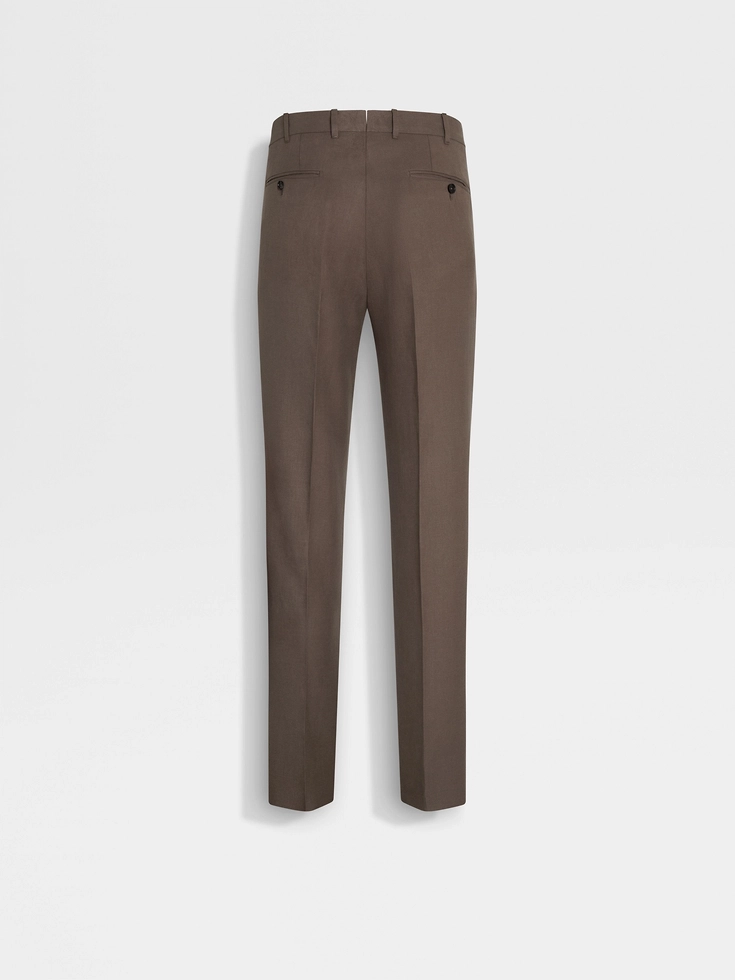 Pantaloni Oasi Lino Blue Flower color talpa scuro