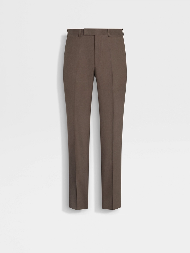 Pantaloni Oasi Lino Blue Flower color talpa scuro