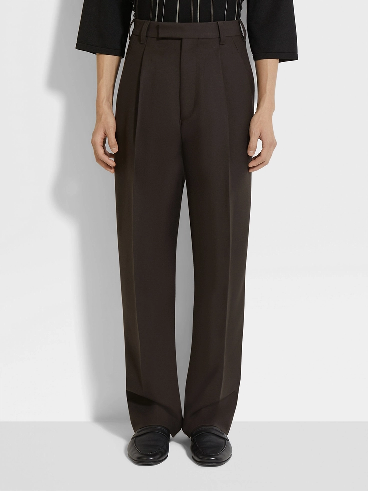 Pantaloni Oasi Lino Marrone Scuro Pantaloni Oasi Lino Marrone Scuro