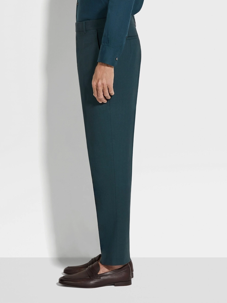 Pantaloni Oasi Lino blu petrolio scuro Pantaloni Oasi Lino blu petrolio scuro