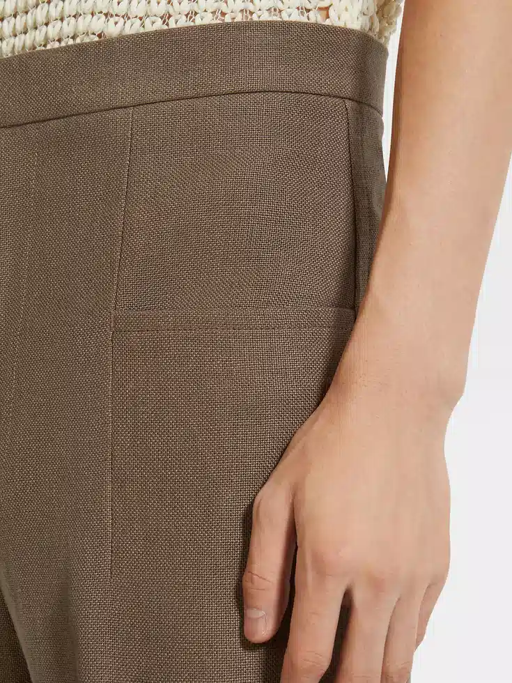 Pantaloni Oasi Lino color talpa scuro