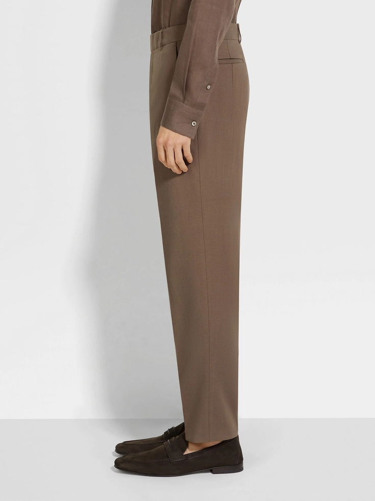 Pantaloni Oasi Lino color talpa scuro Pantaloni Oasi Lino color talpa scuro