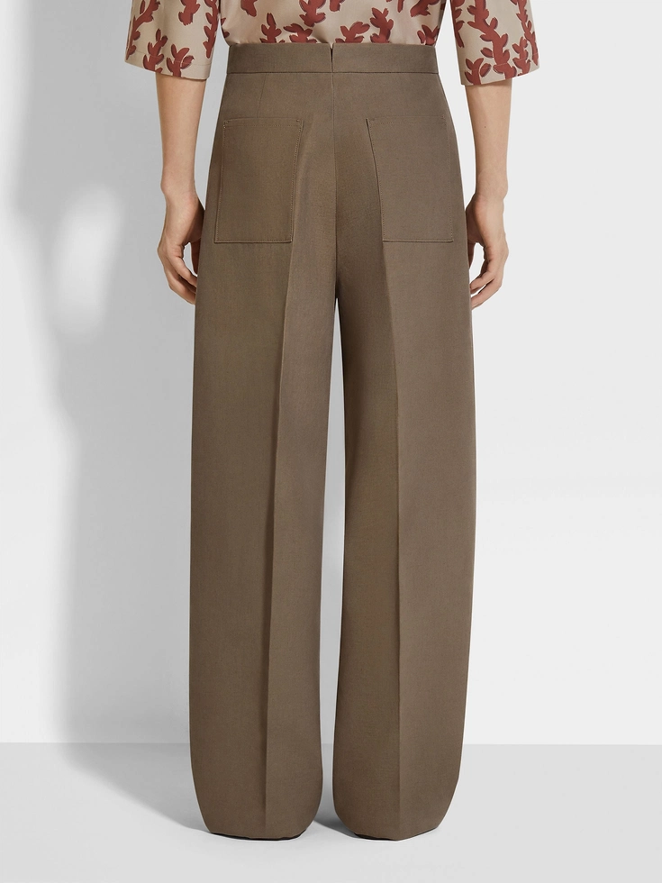 Pantaloni Oasi Lino color talpa scuro Pantaloni Oasi Lino color talpa scuro