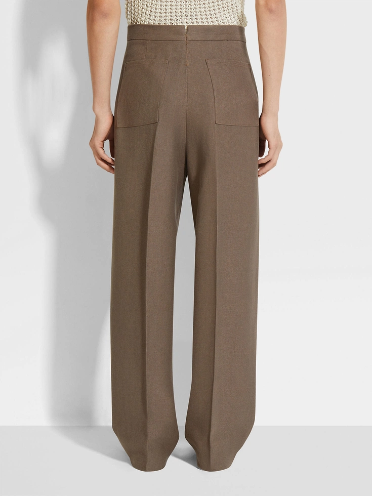 Pantaloni Oasi Lino color talpa scuro Pantaloni Oasi Lino color talpa scuro