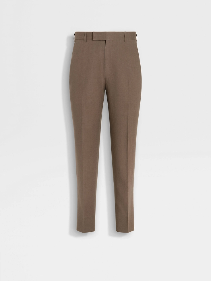 Pantaloni Oasi Lino color talpa scuro