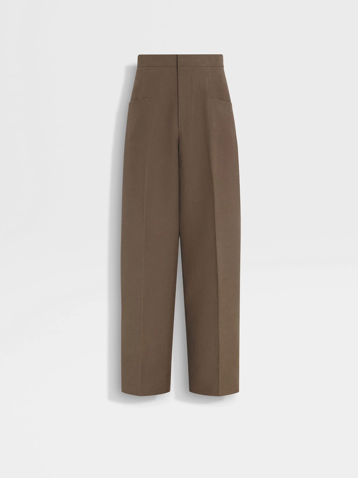 Pantaloni Oasi Lino color talpa scuro