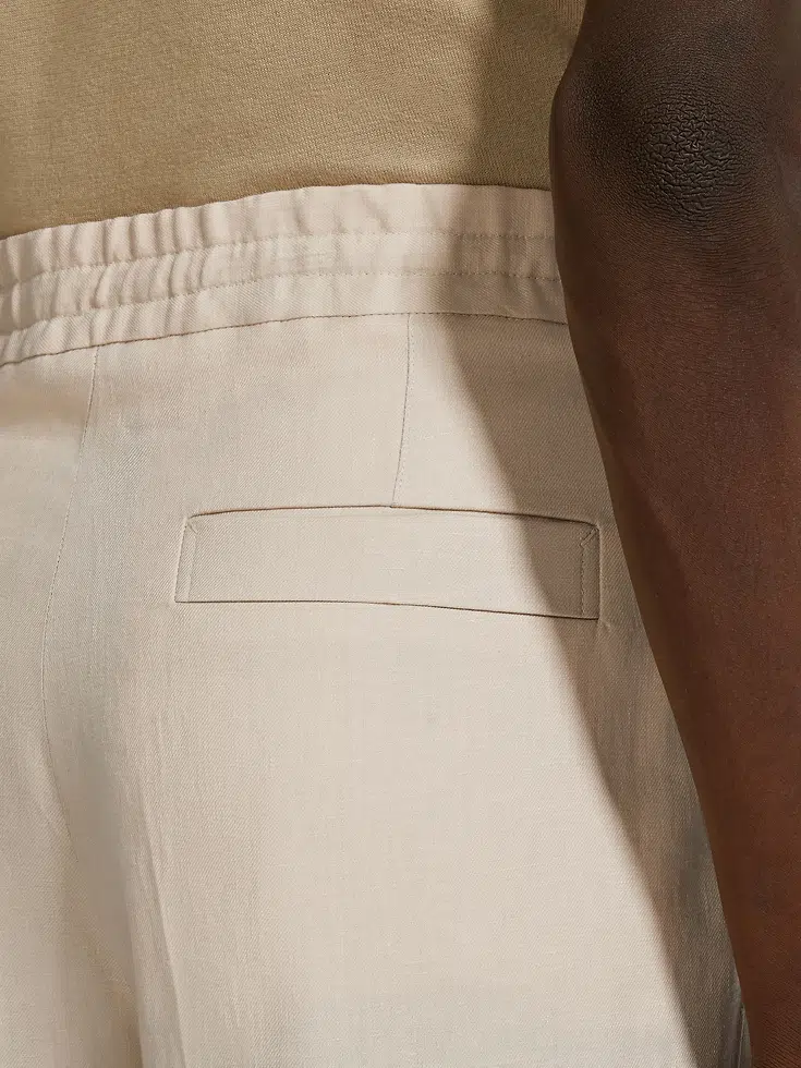 Pantaloni Oasi Lino color tortora chiaro
