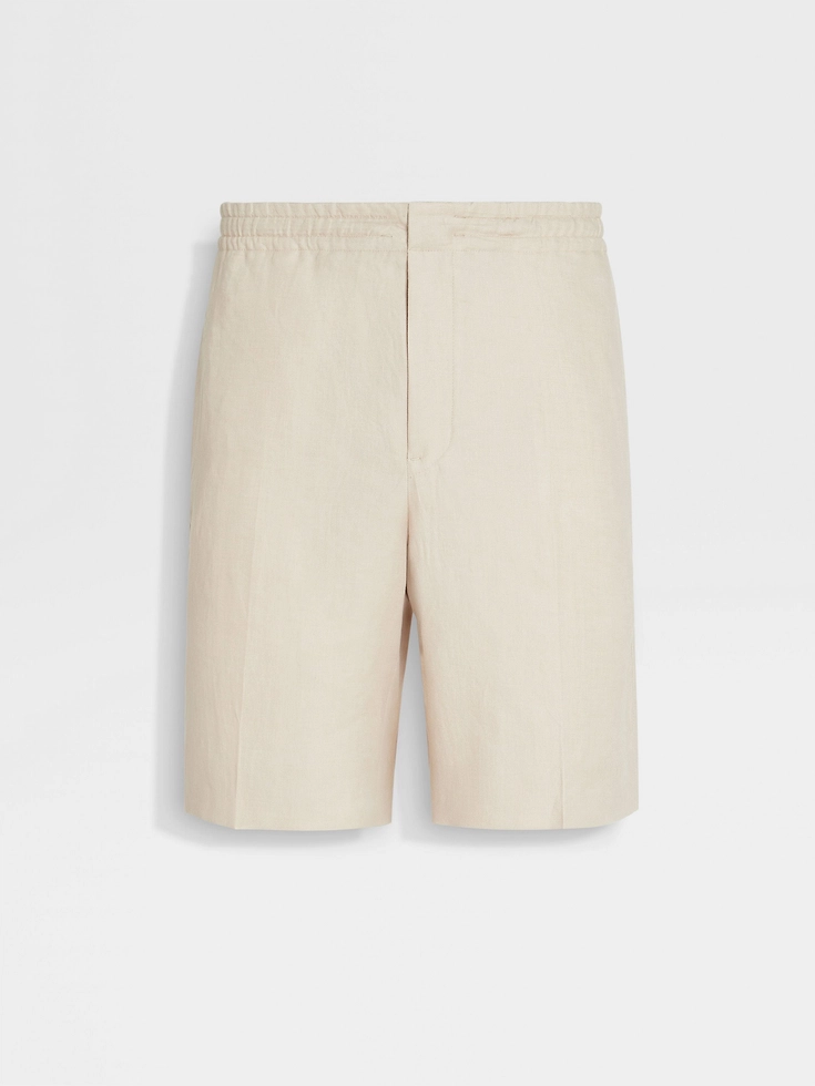 Pantaloni corti Oasi Lino beige chiaro