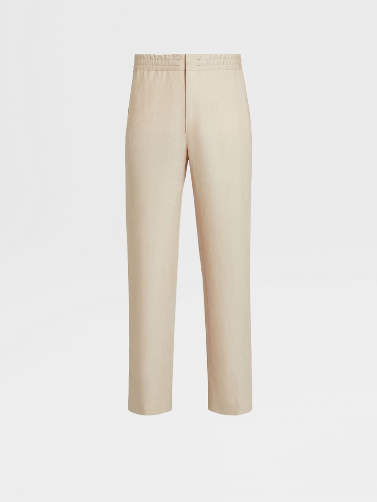Pantaloni da jogging in lino bianco sporco