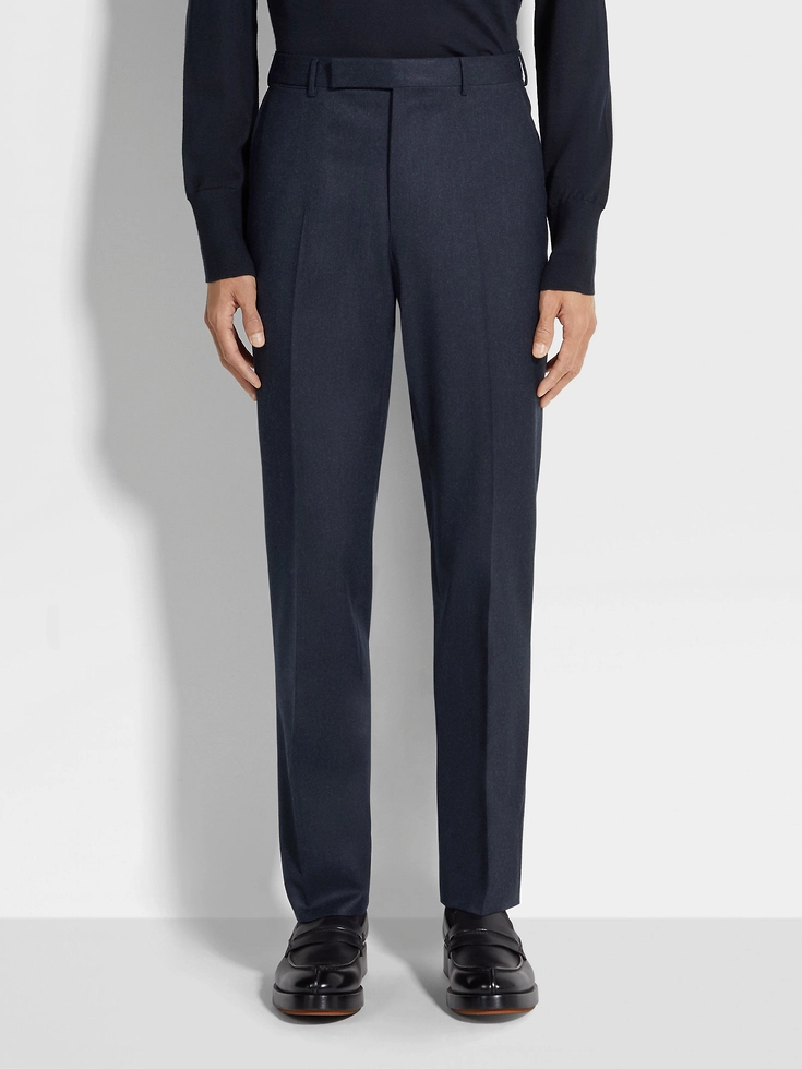Pantaloni di lana blu scuro Pantaloni di lana blu scuro