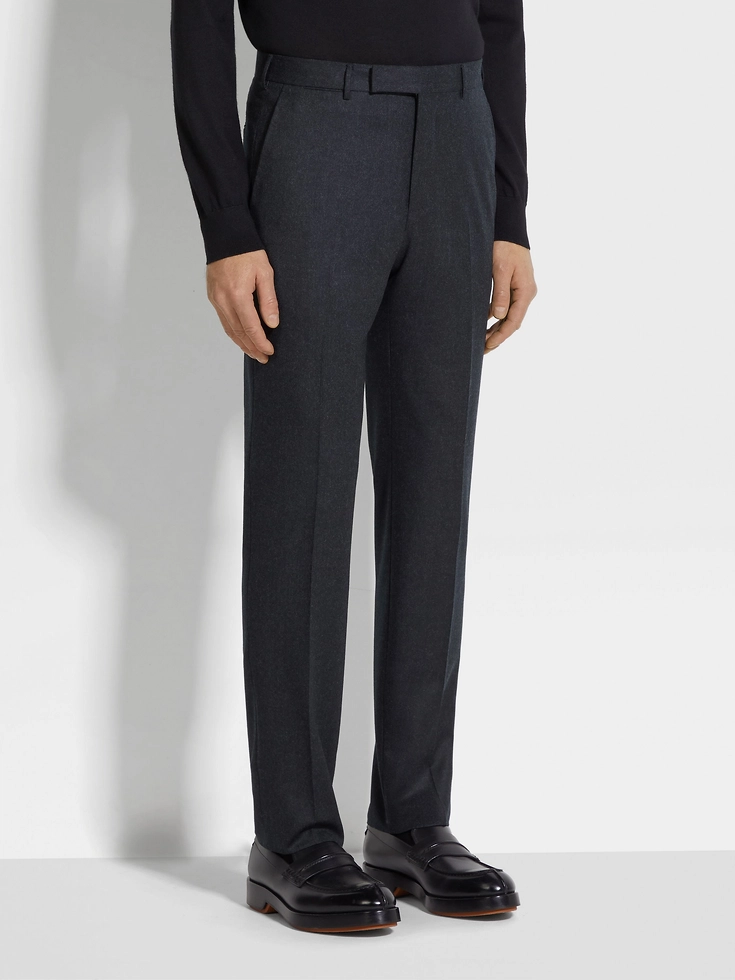 Pantaloni di lana grigio scuro Pantaloni di lana grigio scuro