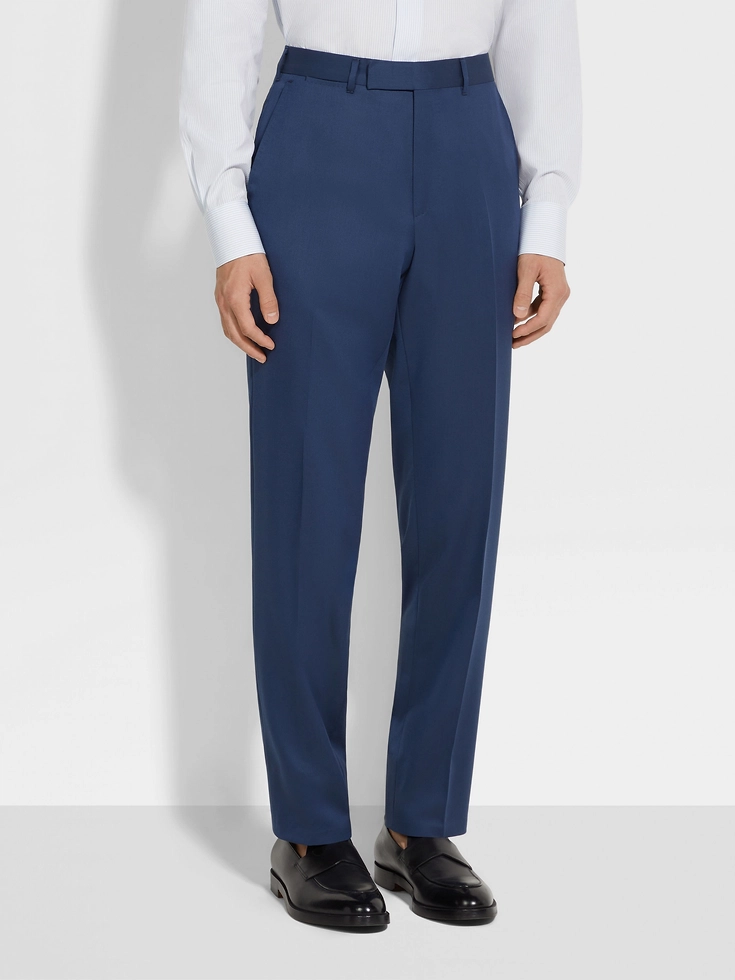 Pantaloni in lana Centoventimila blu petrolio scuro Pantaloni in lana Centoventimila blu petrolio scuro