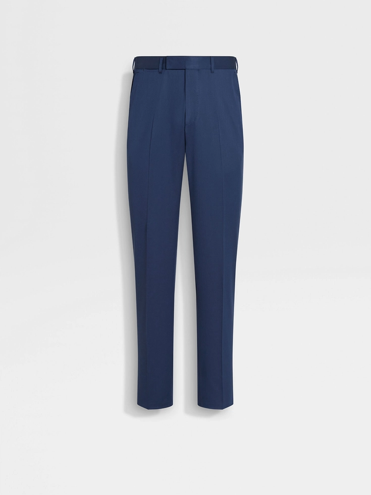 Pantaloni in lana Centoventimila blu petrolio scuro