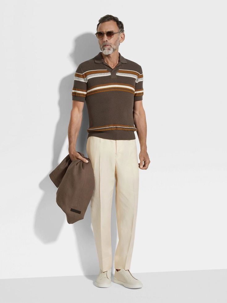 Pantaloni in lino Oasi bianchi Pantaloni in lino Oasi bianchi
