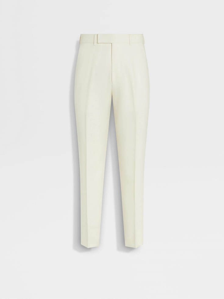 Pantaloni in lino Oasi bianchi